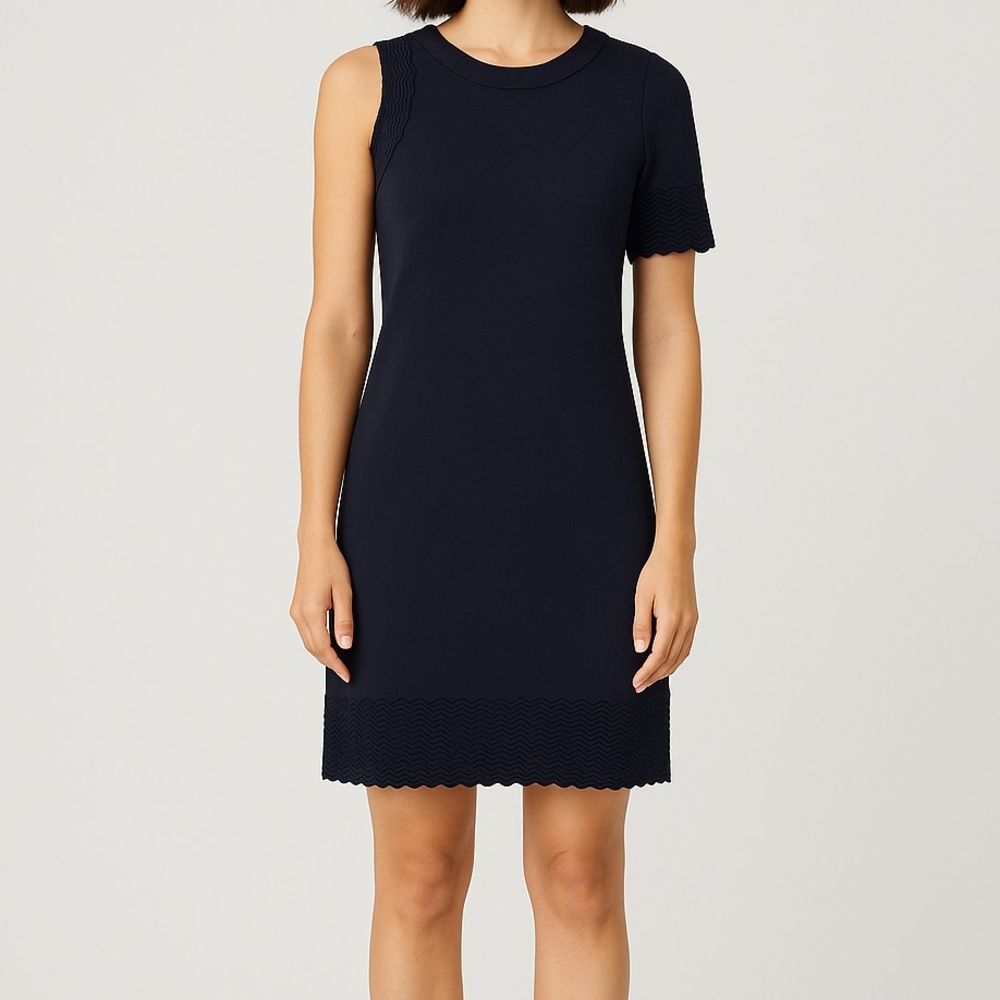 Jonathan Simkhai Women’s Dress Small Asymmetrical Sleeve Scallop Hem Designer